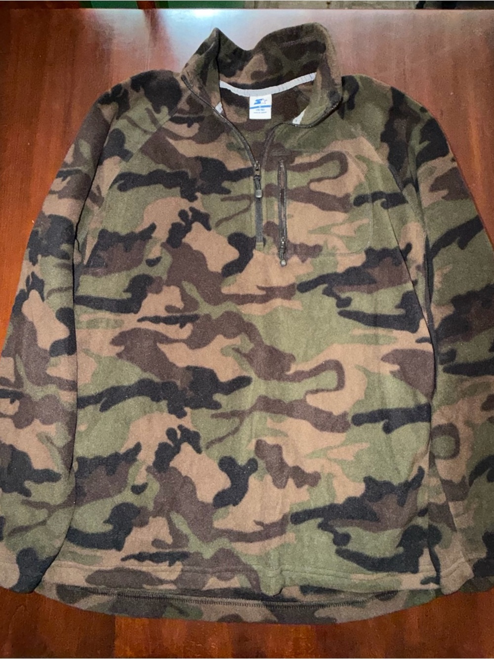 Vintage Starter Camo Fleece Pullover XL 46-48 Quarter Zip Made Jordan